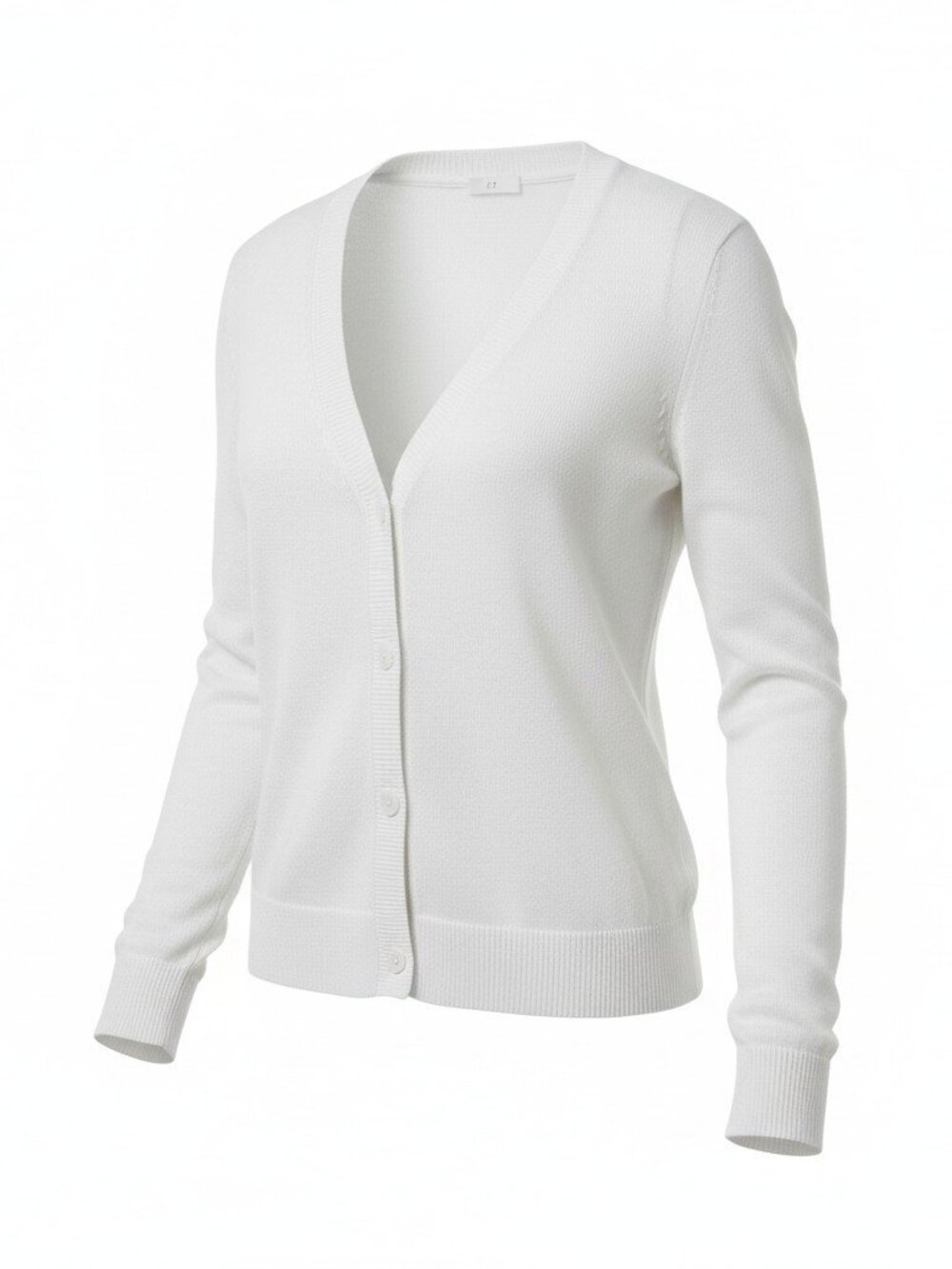 J Jill White Cardigan Sweater Women L 3 Button Front Lightweight Knit